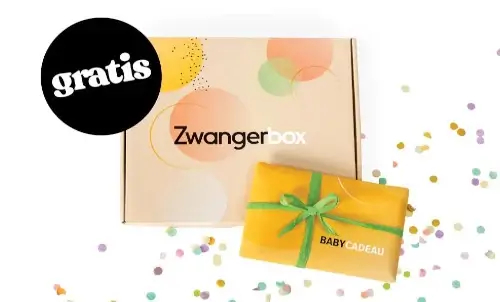 Babybox met ooievaar van Albert Heijn